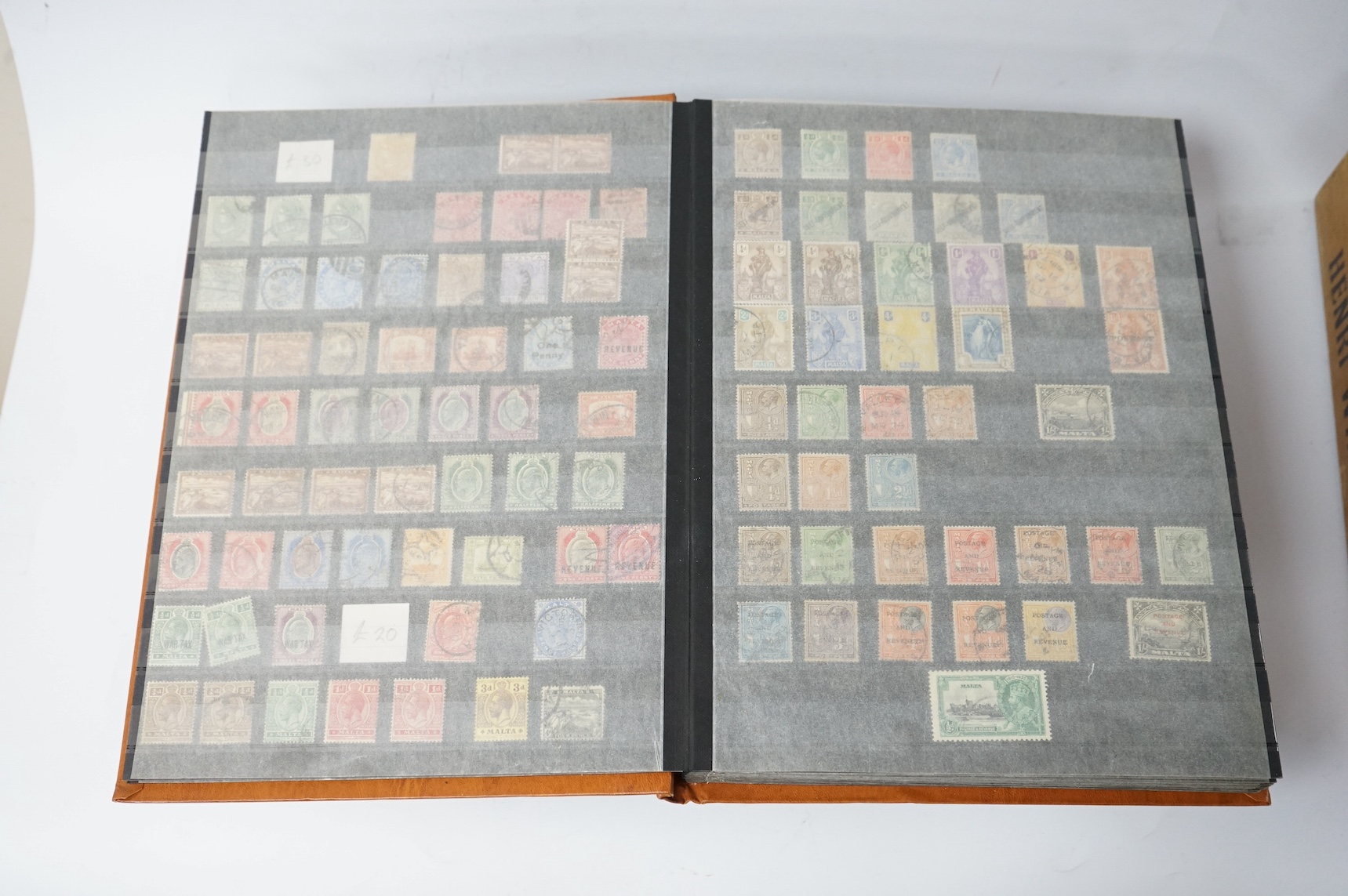 Four albums of stamps: Newfoundland, Jamaica etc (4). Condition - mostly stamp marked